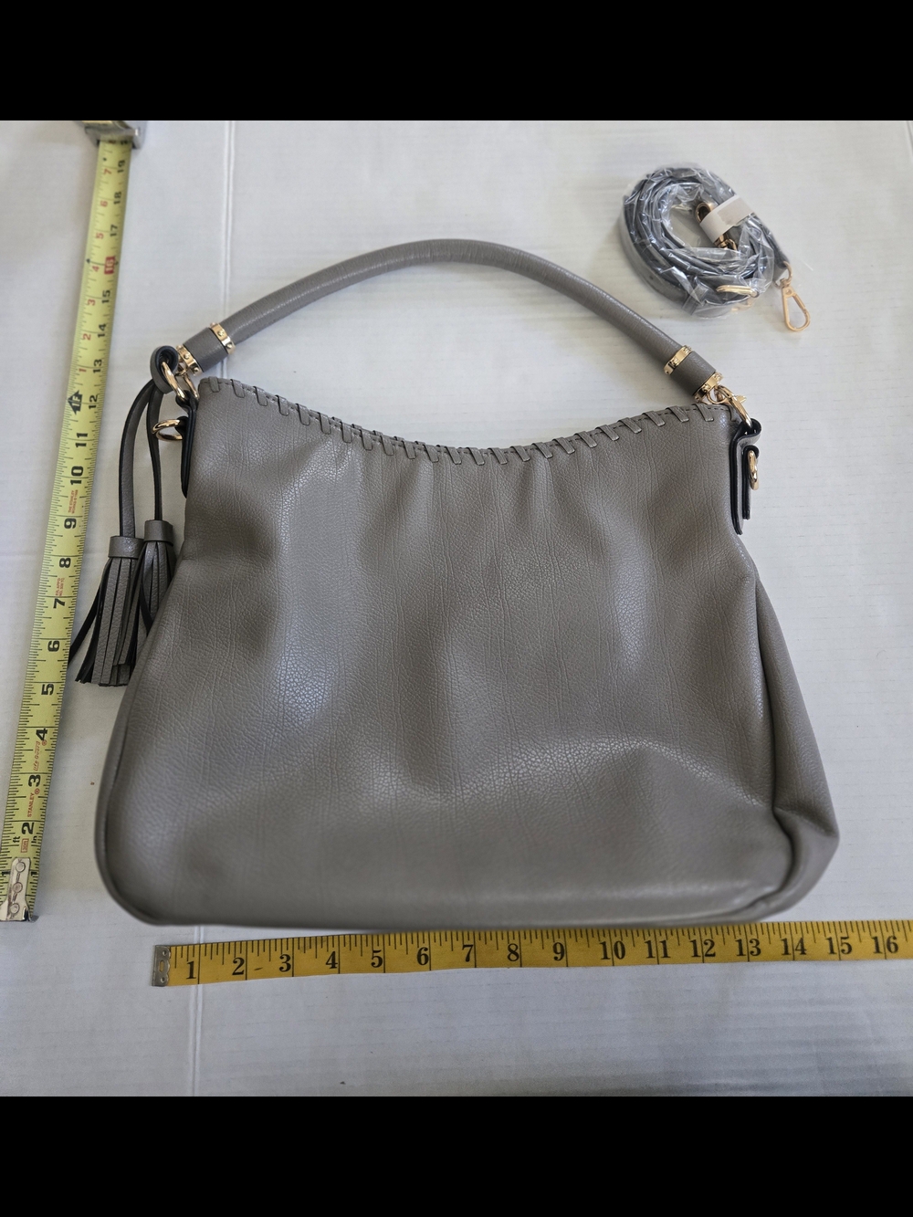 Gray  Women’s Hobo Shoulder Bag with Tassel